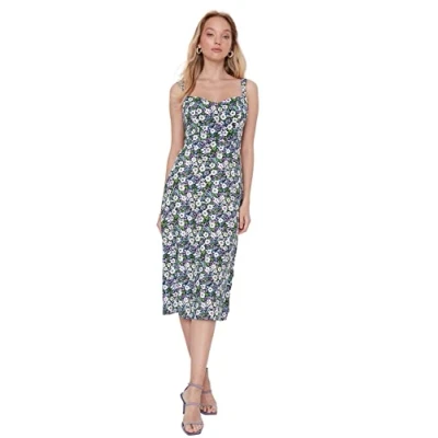 Image of Trendyol Women Midi Basic Slim fit Woven Dress