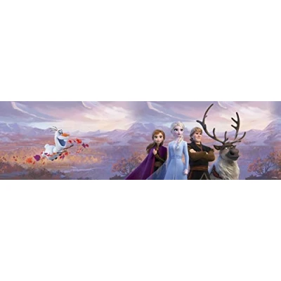 Image of AG Design Elsa with Friends in The Mountains Frozen 2 Disney Decorative Wall Border for Childrens Room 14 cm WBD 8159, Multicoloured, 5 m x 0,1m