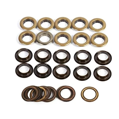 Image of Grommet Kit Antique Brass Bronze Black Gold Round Eyelet Grommets for Clothing Leathercraft Canvas Banners (17mm 20sets)