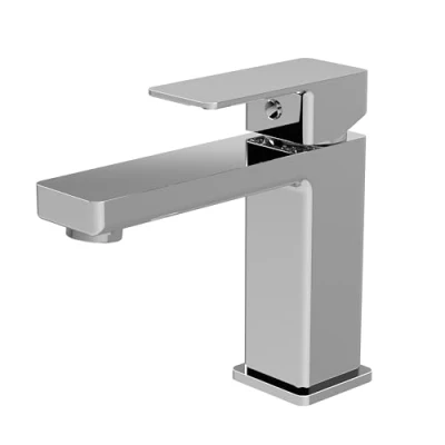 Image of Square Mono Basin Mixer Bathroom Sink Tap &amp; Push Button Waste Chrome Balterley