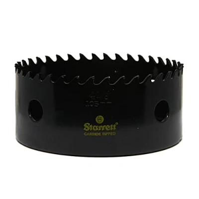 Image of Starrett Tungsten Carbide Tipped Hole Saw CT418 Deep Cut Holesaw Cutter For Wood Suspended Flooring Reinforced Concrete &amp; Fibreglass 105MM