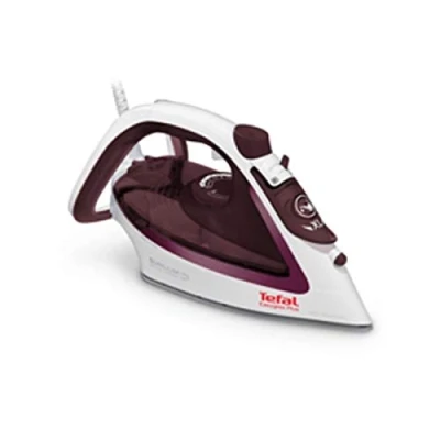 Image of Tefal FV5716 Easygliss Plus Steam Iron, 190 g/min, Vertical Steam, XL Water Filling Opening, Stable Shelf, Durilium AirGlide Sole, White/Burgundy