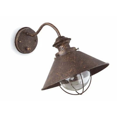 Image of Nautica 1 Light Outdoor Dome Wall Rust Brown, E27