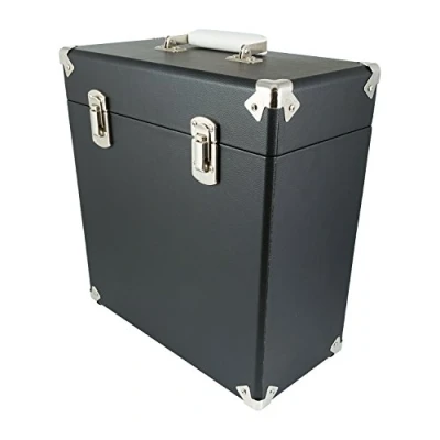 Image of GPO Portable Carry Case for LP Records and 12 Inch Vinyl Black