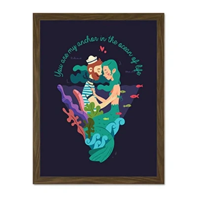 Image of Wee Blue Coo You Are My Anchor Love Sailor Large Framed Art Print Poster Wall Decor 18x24 inch