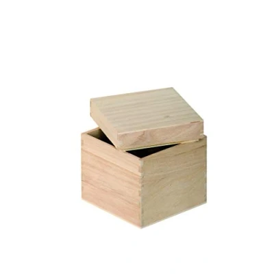 Image of Artemio Wooden Cube Box, Wood, 12 x cm