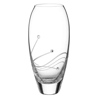 Image of DIAMANTE Bud Vase &#039;Glasgow&#039; Small Hand Cut Crystal with Swarovski Crystals 18cm