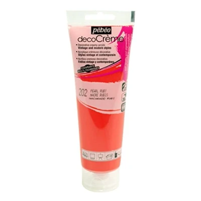 Image of Pebeo 120ml DecoCreme, Acrylic, Pearl Ruby, 14 x 4.5 6.5 cm