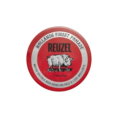 Image of Reuzel Red Pomade Medium Hold High Shine For Men, Water Soluble A Flexible Look 3.38oz/95g