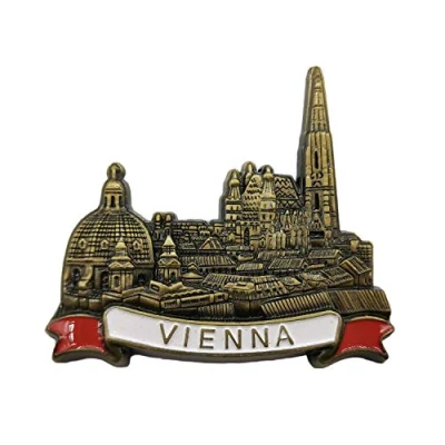 Image of Austria Vienna 3D Refrigerator Magnet Souvenir Metal Collection, Fridge Gift Magnetic Sticker Home Kitchen Decoration