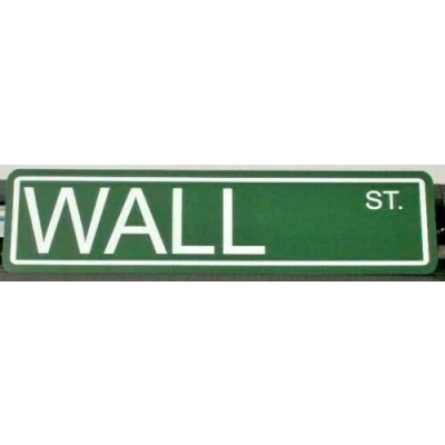 Image of Lotusworld WALL ST Street Sign STOCKS BONDS STOCK BROKER BROKERAGE MONEY MANHATTAN NEW YORK Metal 4x16 inches