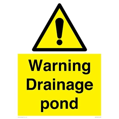 Image of Warning Drainage pond Sign 300x400mm A3P