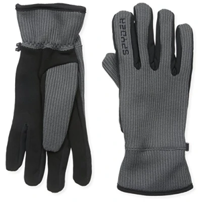 Image of Spyder Men&#039;s Core Sweater Conduct Gloves, Small, Polar/Black