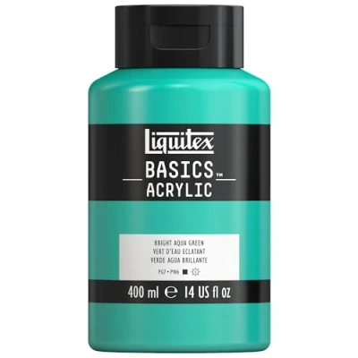 Image of LIQUITEX Basics Acrylic Paint, Bright Aqua Green, 400 ml Bottle