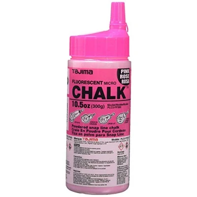 Image of Tajima Micro Chalk Fluorescent Pink 10.5 oz (300g) Ultra Fine Snap Line with Durable Bottle &amp; Easy Fill Nozzle PLC2 FP300