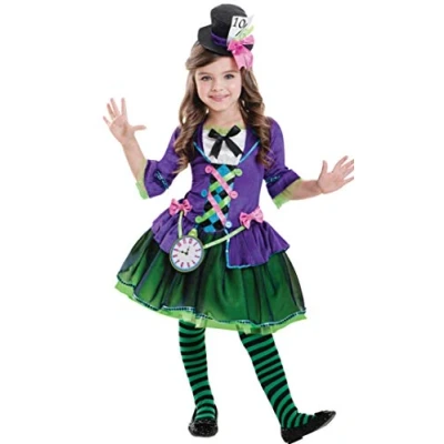 Image of amscan (PKT) (9903193) Child Girls Bad Hatter Costume (5 6yr)