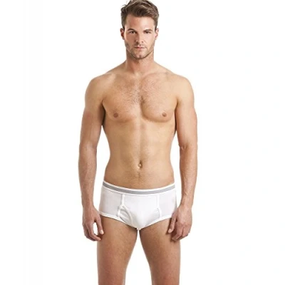 Image of Haigman Mens Pack of 3 White Briefs, White, S