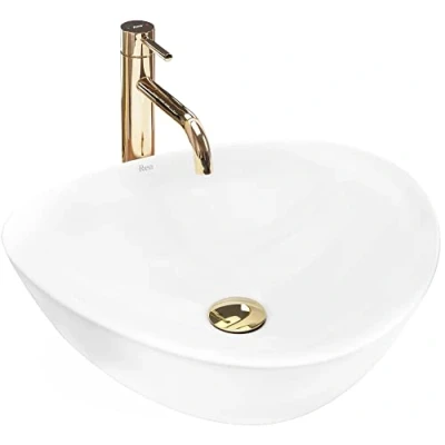 Image of REA Bathroom Sink Made of Ceramic Andrea Snow White U6333,