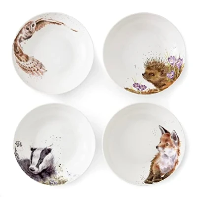 Image of Wrendale Designs Set of 4 Woodland Animals Pasta Bowls