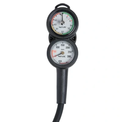 Image of SEAC Console 2, pressure gauge and depth for scuba diving, scale 0 70 mt 400 bar