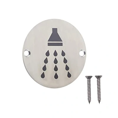 Image of Shower Door Sign For Bathrooms Round Metal Disc Stainless Steel 76 x 1.5mm Pack of 1