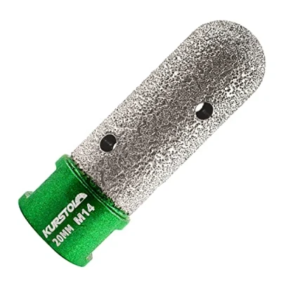 Image of KURSTOL Diamond Finger Milling Bit Drum Wheel Dia 20mmXM14 Thread for Enlarging Shaping Round Bevel Existing Hole of Porcelain,Hard Ceramic,Granite,Marble