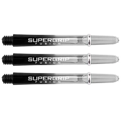 Image of Harrows Supergrip Fusion Dart Shafts Black &amp; Clear Short 5 Set (15 Stems)
