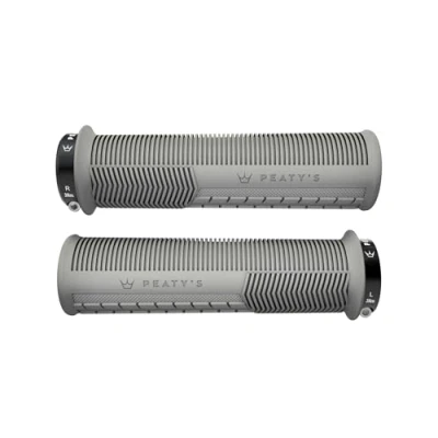 Image of Peaty&#039;s Monarch Grips Grey/Mushroom/Thick Trail Comfort, Durable, Ergonomic Finger Bars, Support Thumb Pad, All Day Riding, Weather &amp; Terrain, MTB Enduro Downhill Ebike Mountain Bike
