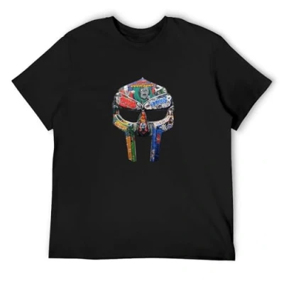 Image of ukf Mf Doom T Shirt Mens Funny Hip Hop Graphic Tee XL Black