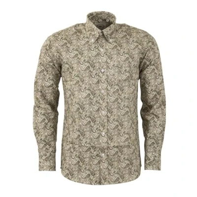 Image of Relco Mens Paisley Shirts (UK, Alpha, 3XL, Regular, Stone)