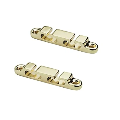 Image of Guyker 2Pcs 4 String Retainer/String Guide for Electric Bass Head Retainer Tree Buckle Groove SR6, Gold