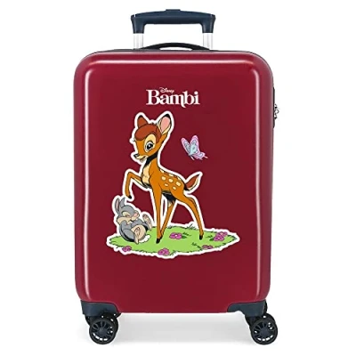 Image of Disney Bambi Cabin Suitcase Red 38x55x20cm Rigid ABS Combination Lock Side 34L 2kg 4 Double Wheels