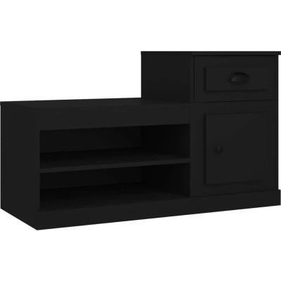 Image of vidaXL Shoe Cabinet Black 100x42x60 cm Engineered Wood