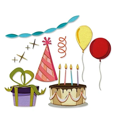 Image of Sizzix Thinlits Die Set 32PK Celebrate Colorize by Tim Holtz, Paper, Multi Colour, One Size