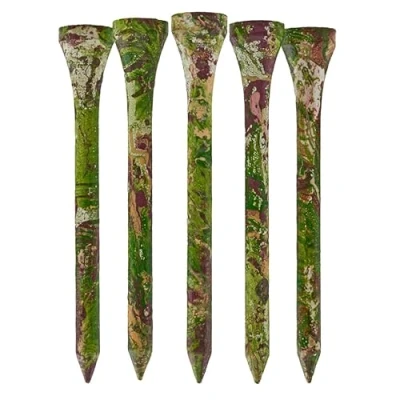Image of TH Golf Bamboo Tees 70mm Pack of 50 &amp; 100 Multiple Colour Options Premium Eco Friendly Sustainable Durable (Pack 50, Camouflage)