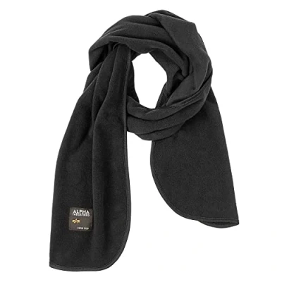 Image of Alpha Industries Men&#039;s Label Fleece Scarf Black One Size