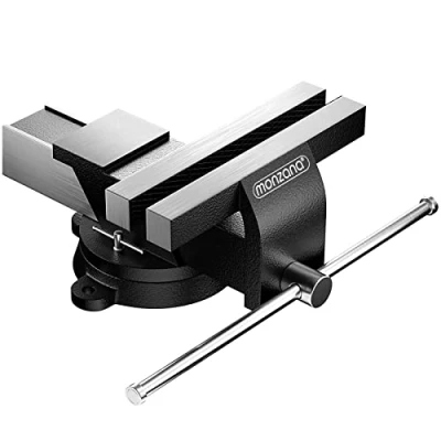 Image of Monzana Vice Vise 125 mm Span Carbon Steel 360 Swivel Base Rotating Anvil Workshop Parallel Table Bench