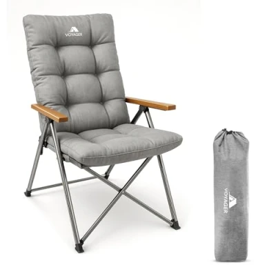 Image of Voyager Luxury Camping Chair 150kg Load Capacity, Portable &amp;Comfortable Stable Folding with Innovative Design, Easy Setup &amp; Storage Durable, for Outdoor Travel (1 Pack)
