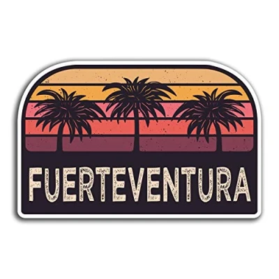 Image of 2 x 10cm Fuerteventura Sun Vinyl Stickers Travel Sticker Laptop Luggage #23719 (10cm Wide)