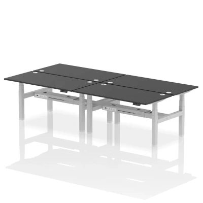 Image of Air B2B 1600x800mm Height Adjustable 4P Bench Desk CP Black/Silver