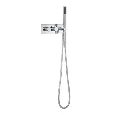 Image of Milano Mirage Modern Thermostatic Mixer Valve Hand Shower Handset 1.75m Hose Chrome