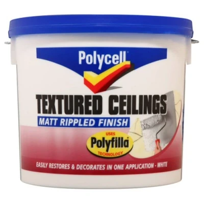 Image of Polycell Textured Ceiling Matt Rippled Finish 5L