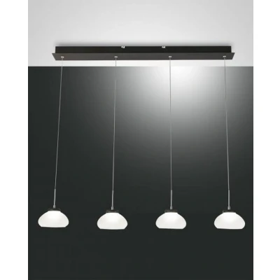 Image of Arabella LED Straight Bar Pendant Ceiling Light White Glass