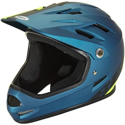 Image of Bell Sanction Full Face Helmet, Agility Matt Blue/Hi Viz, XS 48 51cm