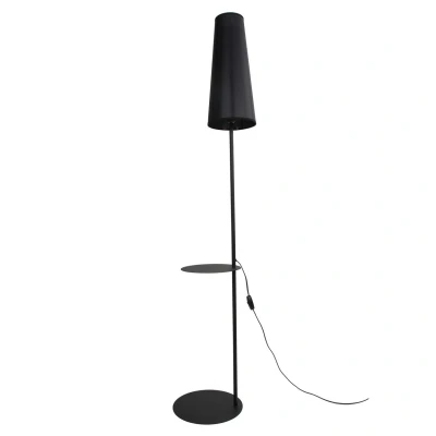 Image of Zing Floor Lamp With Tapered Shade Black 1xE27