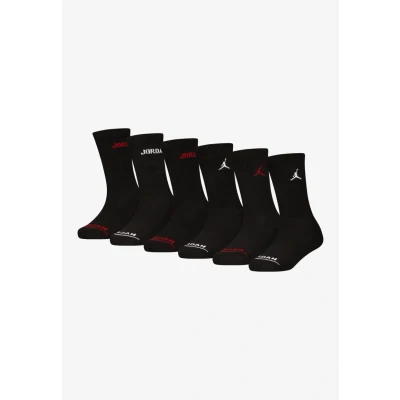 Image of Jordan Legend CREW 6 PACK Sports socks for kids, Size: 2.5 4.5, Black