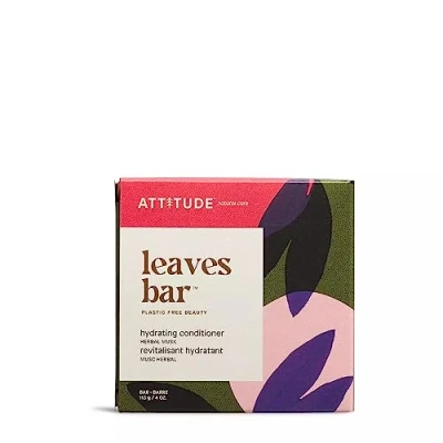 Image of ATTITUDE Hair Conditioner Bar, Plant and Mineral Based Plastic free Beauty Care, Hydrating, Herbal Musk, 113 grams