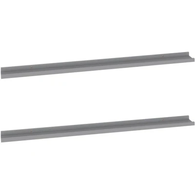 Image of vidaXL Wall Shelves 2 pcs Grey 115x9x3 cm