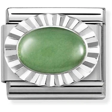 Image of Nomination Silver Green Aventurine Charm