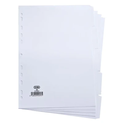 Image of Elba Dividers Europunched 5 Part A4 White 100204880
